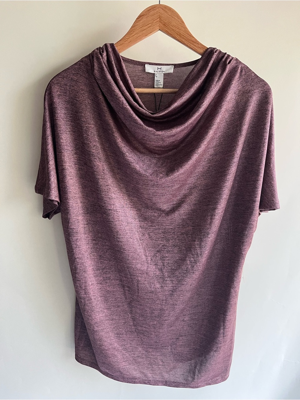 Halston Metallic Pink Blouse New NWT Sz Sm Short Sleeve